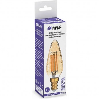 Лампочка HIPER LED DECO FILAMENT CONE 4W 480Lm E14 35105 6500K GOLD